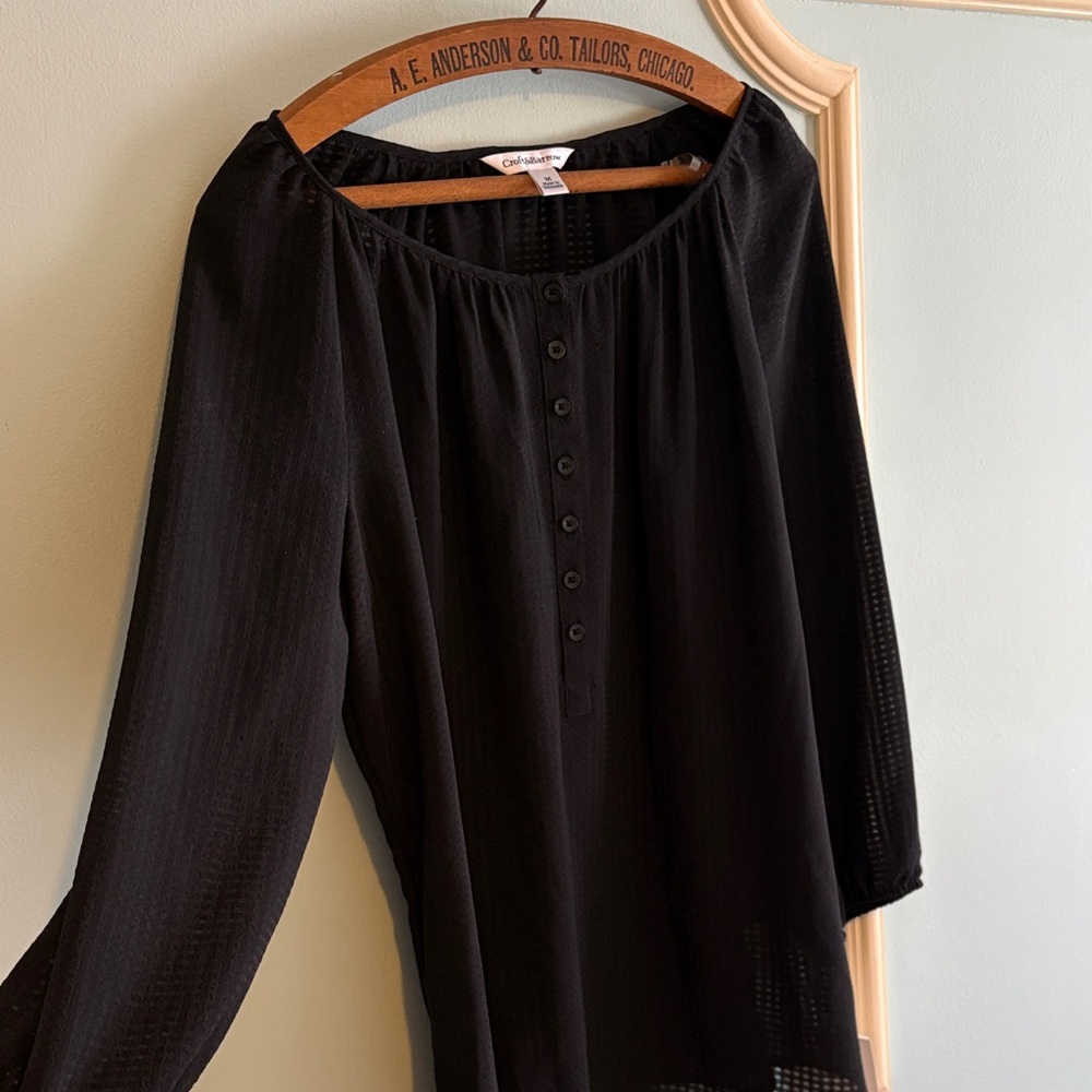 Croft & Barrow Ren Fest Black Blouse